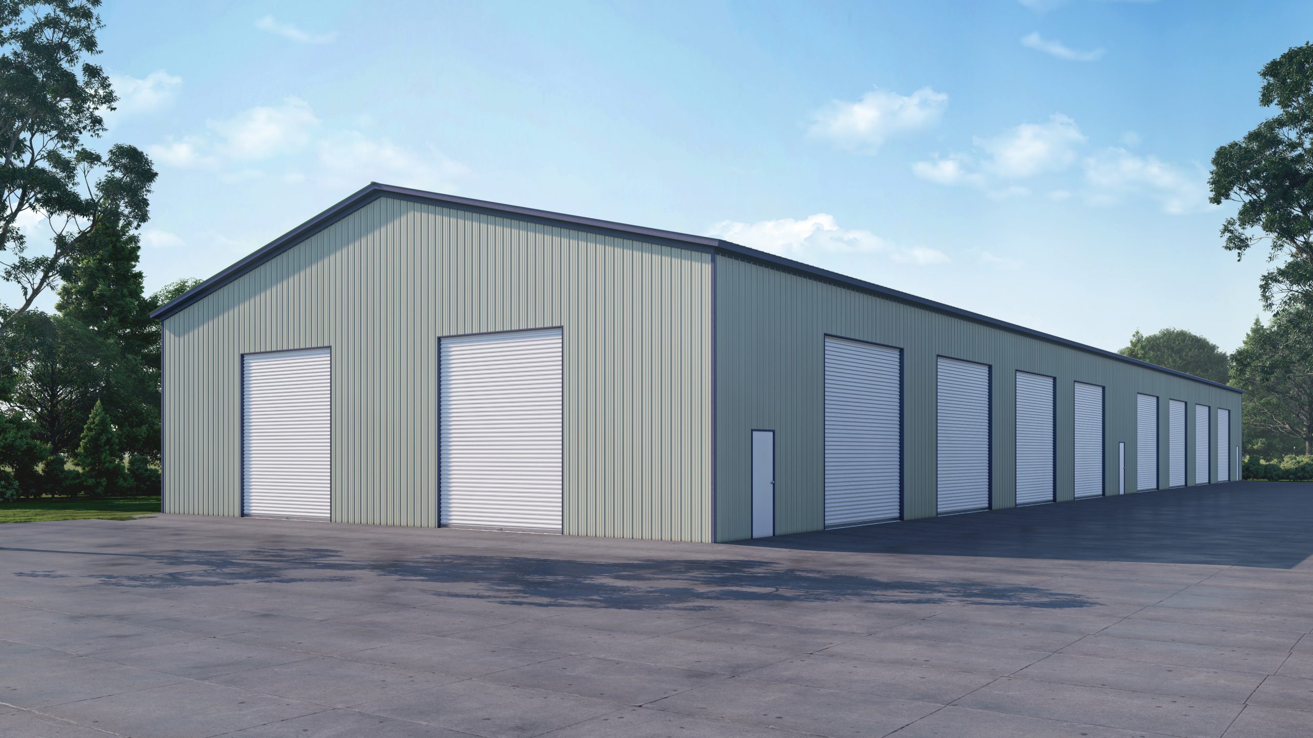 60x200 Florida Warehouse Steel Building- Concrete Options Avail