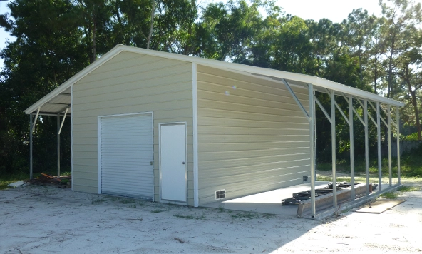 18x25 Steel Garage with Lean-tos in Florida