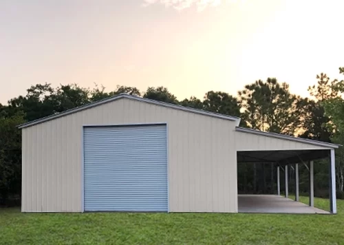 30x50 Steel Building with Lean-to
